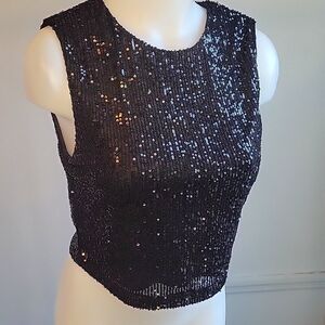 Noli sequin black crop size Medium